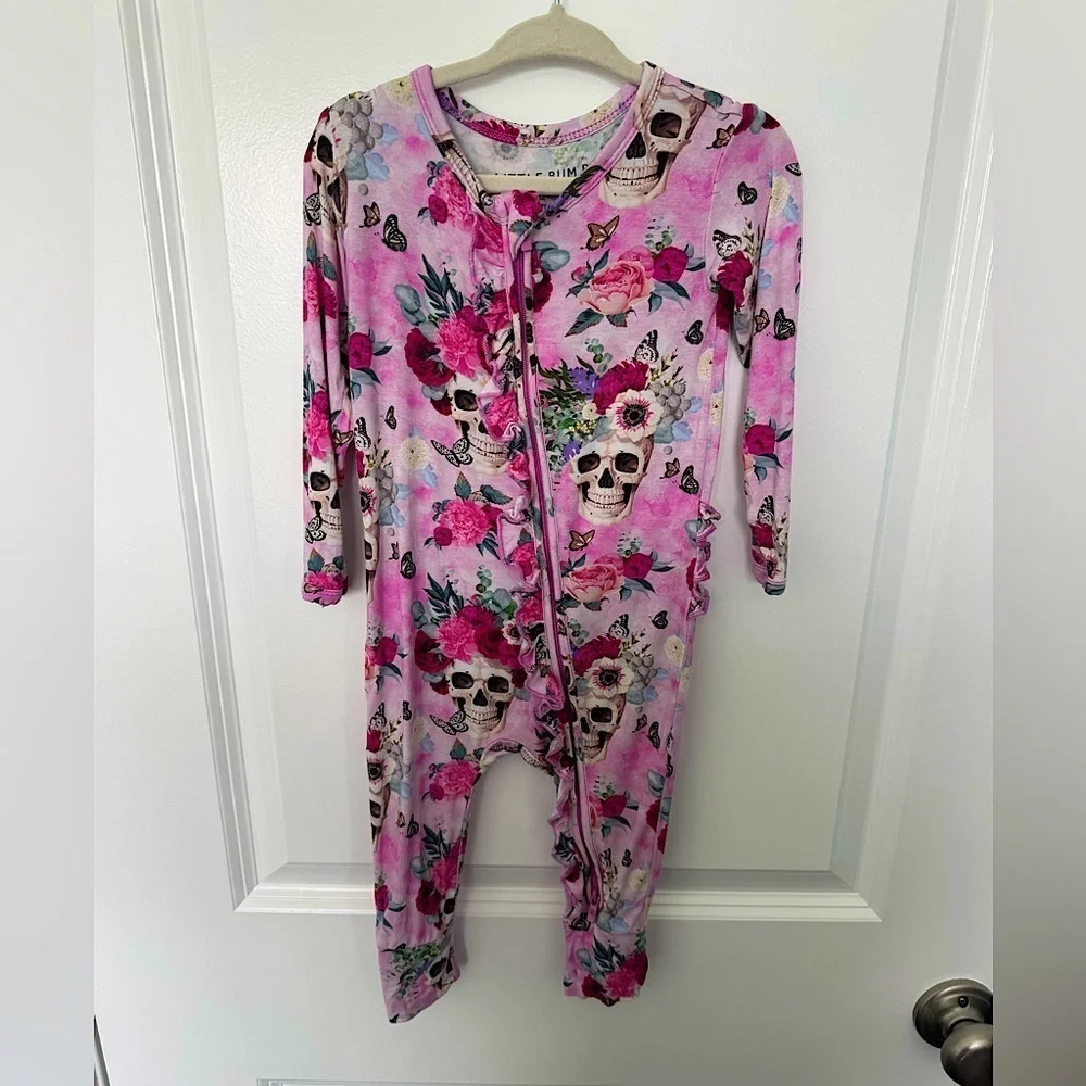 Little Bum Bums Baby Girl Pink Skeleton Pajamas 12-18M
